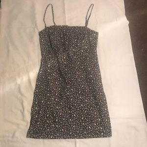 Black spaghetti strap dress w/ sm. white flowers